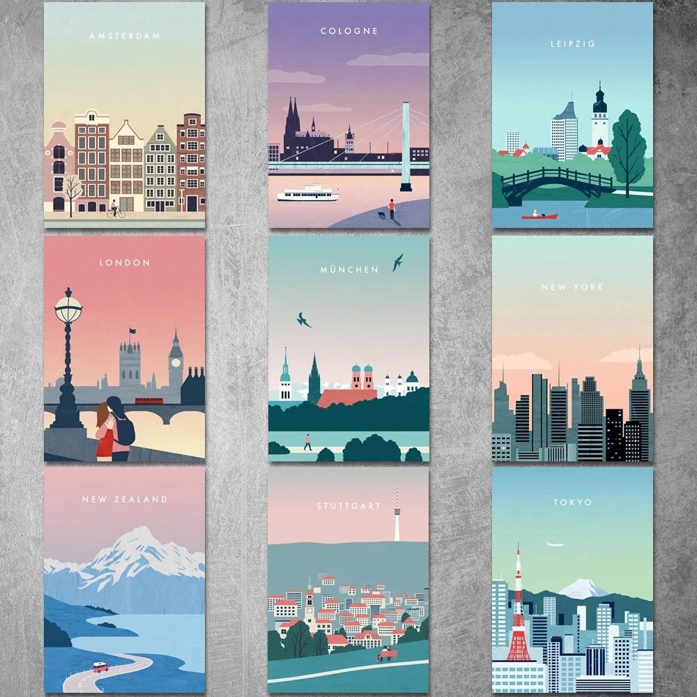 Home Decor Travel Poster Canvas Painting