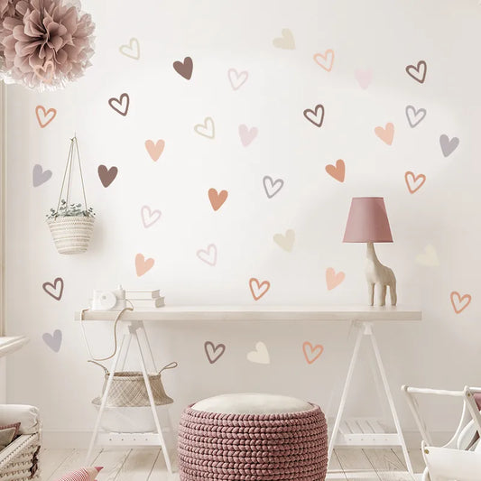 Heart Shape Trendy Boho Style Wall Stickers