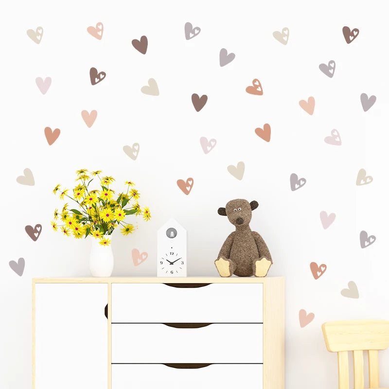 Heart Shape Trendy Boho Style Wall Stickers